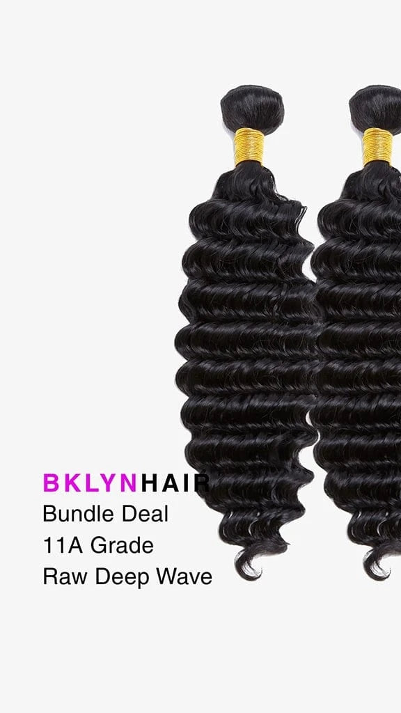 Brooklyn Hair 11A Raw Caribbean Deep Curl 2 Bundle Deal – 100% Unprocessed Human Hair Natural Black
