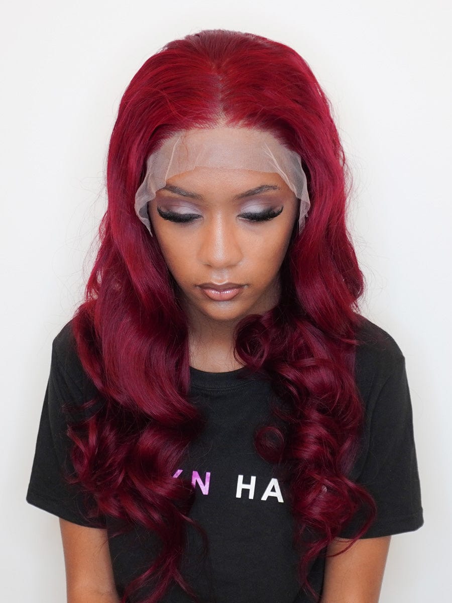 13x4 HD Lace Front Wig Loose Body Wave Ruby Red Brooklyn Hair