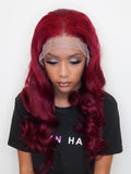 13x4 HD Lace Front Wig / Loose Body Wave Ruby Red