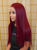 13x4 HD Lace Front Wig / Straight Ruby Red