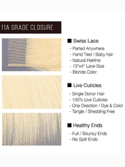 Brooklyn Hair 13x4 HD Lace Frontal – Body Wave Platinum Blonde #613 True Swiss HD 100% Remy Human Hair