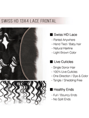 Brooklyn Hair 13x4 HD Lace Frontal – Loose Wave True Swiss HD 100% Remy Human Hair