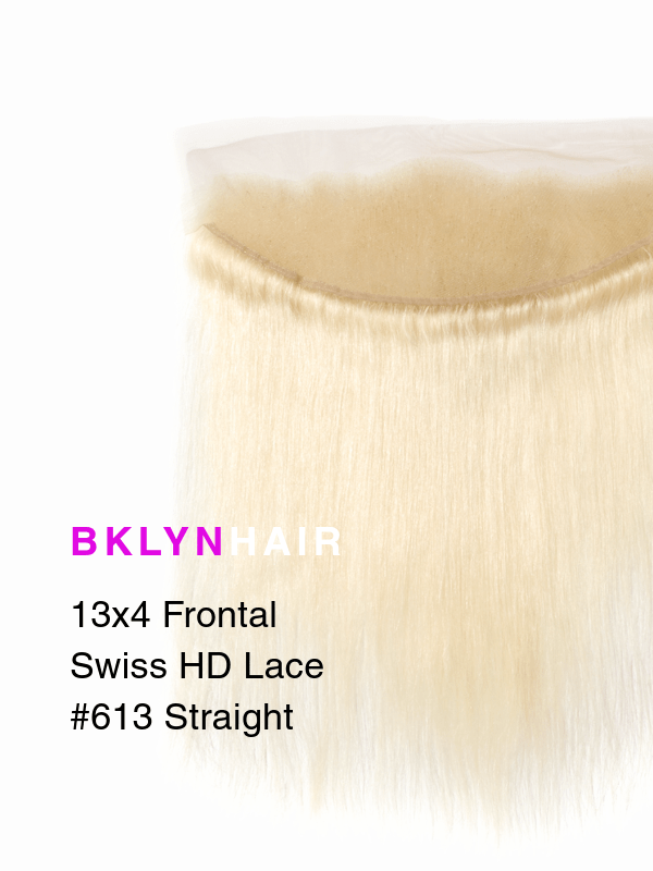 Brooklyn Hair 13x4 HD Lace Frontal – Silky Straight Platinum Blonde #613 True Swiss HD 100% Remy Human Hair