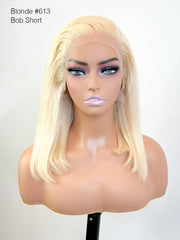 Brooklyn Hair 13x4 Swiss HD Lace Front Wig Straight Bob Blonde 12" 12" / Blonde