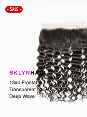 Brooklyn Hair 13x4 Transparent Lace Frontal – Deep Wave 100% Virgin Human Hair Natural Black