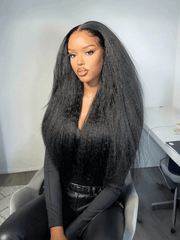 Brooklyn Hair 13x4 Transparent Lace Frontal – Kinky Straight 100% Virgin Human Hair Natural Black 14 / Kinky Straight / Transparent Lace