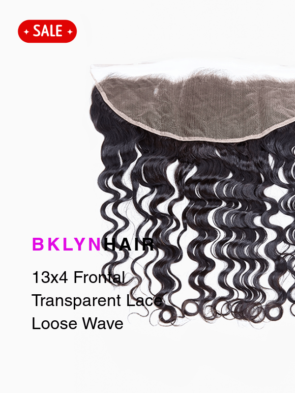Brooklyn Hair 13x4 Transparent Lace Frontal – Loose Wave Brazilian Virgin Hair Natural Black