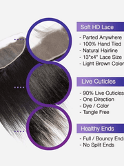 Brooklyn Hair 13x4 Transparent Lace Frontal – Straight 100% Remy Human Hair