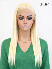 Icy Blonde Perfection #613 Long Straight 13x4 Lace Frontal Wig Swiss HD Lace Frontal 24-26"&30" 180% Density