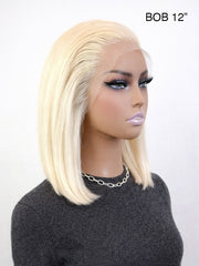 Platinum Perfection 13x4 HD Lace Frontal Wig Straight Bob 12" 200% Density