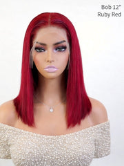 Color-Pop Luxe Bob Wig 13x4 HD Lace Front Silky Straight 12" 200% Density