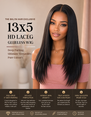 Silky Straight 13x5 HD Lace Frontal Glueless Wig 18-20" 180% Density