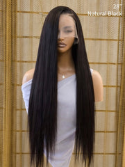 Silky Straight 13x5 HD Lace Frontal Glueless Wig 28" 180% Density