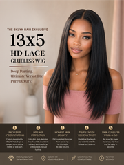 Silky Straight 13x5 HD Lace Frontal Glueless Wig 18-20" 180% Density
