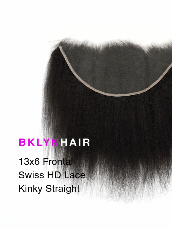 Brooklyn Hair 13x6 HD Lace Frontal – Kinky Straight True Swiss HD 100% Remy Human Hair 14" / Kinky Straight / Swiss HD Lace