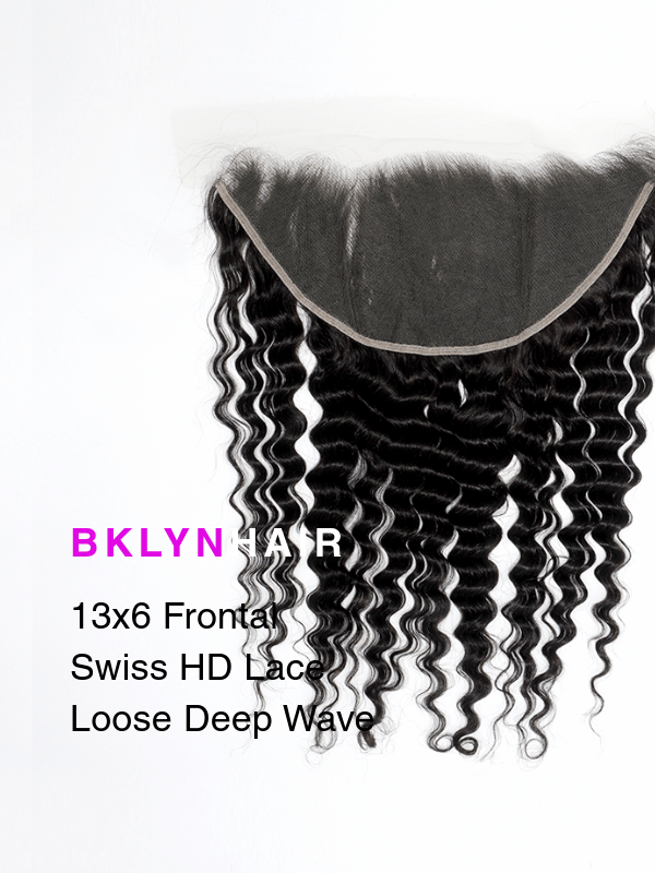 Brooklyn Hair 13x6 HD Lace Frontal – Loose Deep Wave True Swiss HD 100% Remy Human Hair