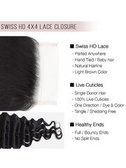 Brooklyn Hair 4x4 HD Lace Closure – Caribbean Deep Curl True Swiss HD 100% Remy Human Hair