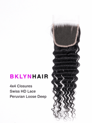 Brooklyn Hair 4x4 HD Lace Closure – Loose Deep Wave True Swiss HD 100% Remy Human Hair