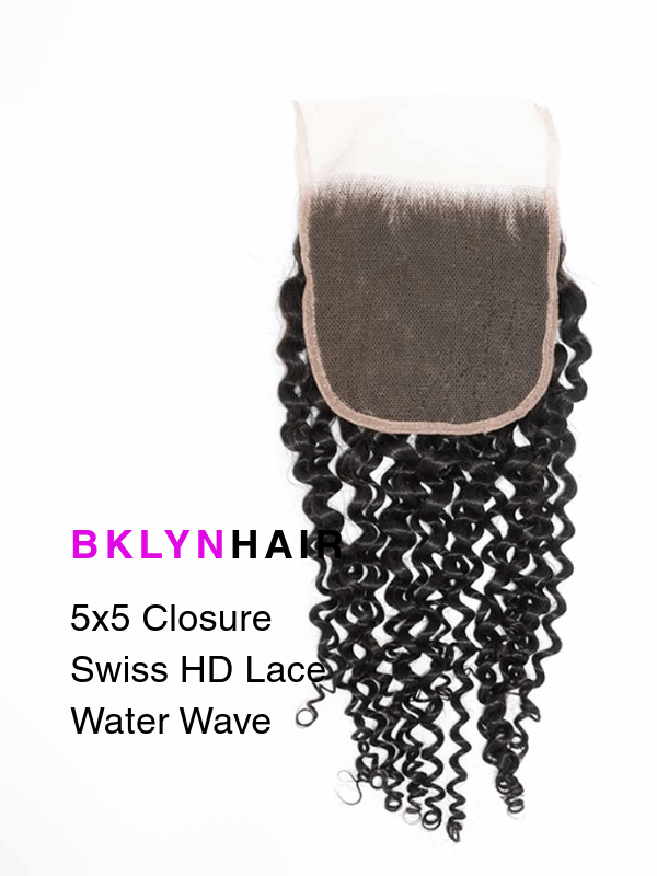 Brooklyn Hair 5x5 HD Lace Closure – Bohemian Jerry Curl True Swiss HD 100% Remy Human Hair 14-16" / Water Wave / Swiss HD Lace