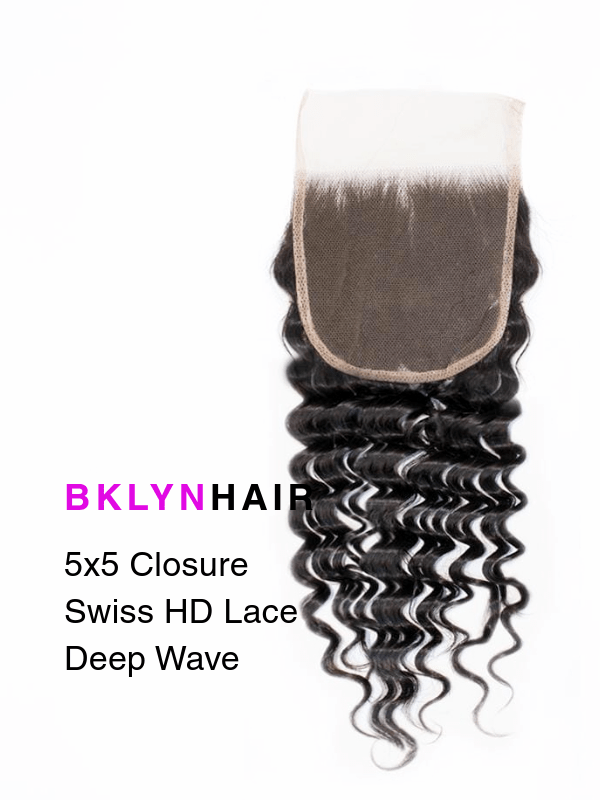 Brooklyn Hair 5x5 HD Lace Closure – Caribbean Deep Wave True Swiss HD 100% Remy Human Hair