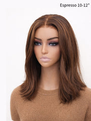 Brown Color Blunt Cut Glueless Wig 5x5 HD Lace Espresso & Reddish Brown