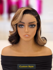 Blonde Highlights Blunt Cut Glueless Wig 5x5 HD Lace Bob 10-12" Sun-Kissed