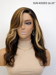 Blonde Highlights Loose Body Wave Glueless Wig Invisible Knots 5x5 Swiss HD Pre-Cut Lace