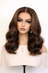 Reddish Brown & Espresso Glueless Wig 5x5 HD Lace Loose Body Wave