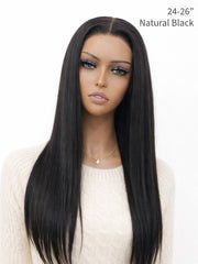 Jet Black Silky Straight Glueless Wig 5x5 HD Lace 180% Density