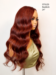 Reddish Brown Loose Body Wave 5x5 HD Lace Glueless Wig 14-16"