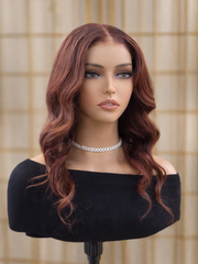 Reddish Brown Loose Body Wave 5x5 HD Lace Glueless Wig 14-16"