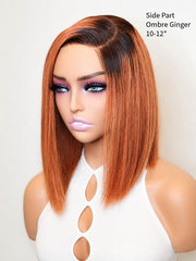 Ombre Ginger Glueless Wig 5x5 HD Lace Bob 10-12" Pre-Cut