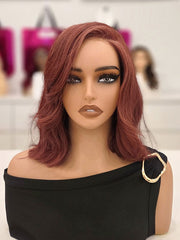 Brown Color Blunt Cut Glueless Wig 5x5 HD Lace Espresso & Reddish Brown