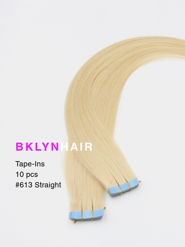 Brooklyn Hair #613 Straight Tape-Ins Tone-Ready Platinum Blonde Hair