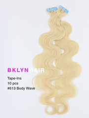 Brooklyn Hair #613 Tape-In Extensions Soft Body Wave in Platinum Blonde