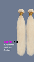 Brooklyn Hair 9A #613 Platinum Blonde Straight 2 Bundle Deal – 100% Virgin Human Hair Double Drawn