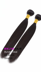 Brooklyn Hair 9A Remy Silky Straight 2 Bundle Deal – 100% Virgin Human Hair Double Pack Weft Extensions
