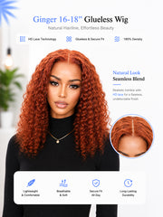 Ginger & Reddish Brown Deep Wave Glueless Wig 5x5 HD Lace | Pre-Cut & Pre-Plucked