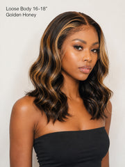 Sunlit Elegance Natural Loose Body Wave 13x4 HD Lace Front Wig Golden Honey
