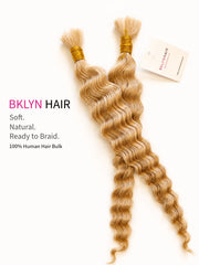 Premium 100% Human Braiding Hair Bulk - Peruvian Deep Twist #Honey Blonde