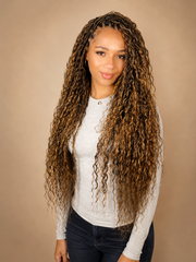 Premium 100% Human Braiding Hair Bulk - Peruvian Deep Twist #Sun-Kissed