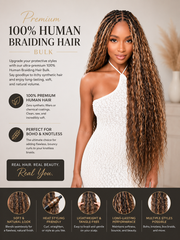 Premium 100% Human Braiding Hair Bulk - Peruvian Deep Twist #Sun-Kissed