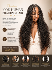 Premium 100% Human Braiding Hair Bulk - Peruvian Deep Twist