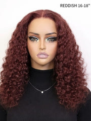 Espresso & Reddish Brown Water Wave Glueless Wig 5x5 HD Lace Pre-Cut