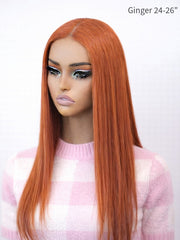 Ginger Color Silky Straight Glueless Wig 5x5 HD Lace 24-26" 180% Density