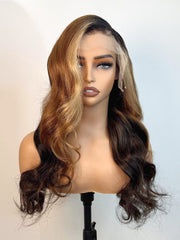 Brooklyn Hair Blonde Highlighted Loose Body Wave 13x4 HD Lace Front Wig 24" 24" / Sun-Kissed / 13x4 HD Lace