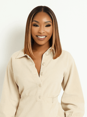 Brooklyn Hair Blonde Highlights Blunt Cut Glueless Wig Small Knots 5x5 Swiss HD Pre-Cut Lace Short Bob Sun-Kissed Bob Style 10-12" / Sun-Kissed