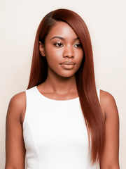 Brooklyn Hair Ginger! Blunt Cut Glueless Wig 5x5 Swiss HD Pre-Cut Lace Bob Invisible Small Knots