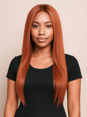 Brooklyn Hair Ginger! Blunt Cut Glueless Wig 5x5 Swiss HD Pre-Cut Lace Bob Invisible Small Knots