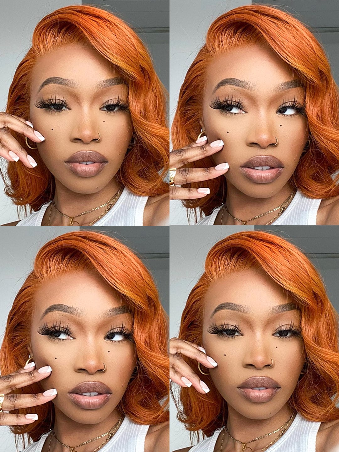 Brooklyn Hair Ginger Straight Bob Wig 13x4 HD Lace Frontal 12" Cajun Spice 180% Density Bob Short / Ginger/Copper / 13x4 HD Lace Frontal